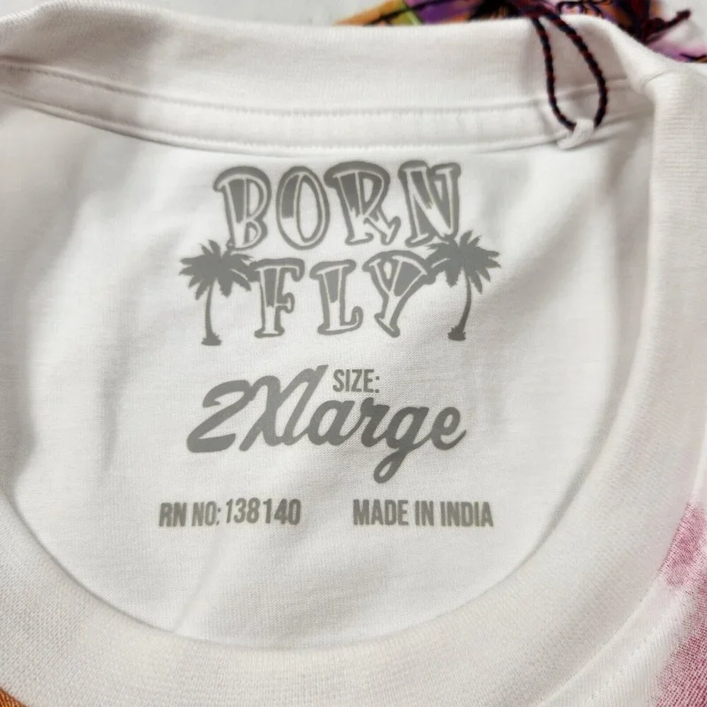 Born Fly Men's "Fly 'N Free " Multicolor Graphic Print T-Shirt Size 2XL (40) - Picture 6 of 9
